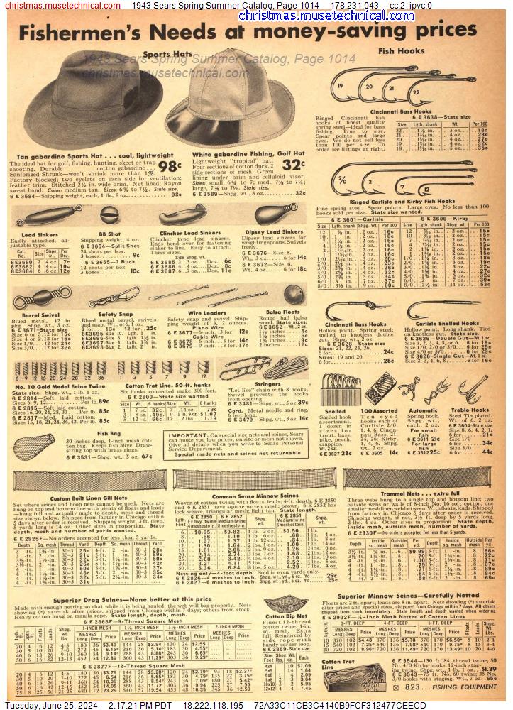 1943 Sears Spring Summer Catalog, Page 1014