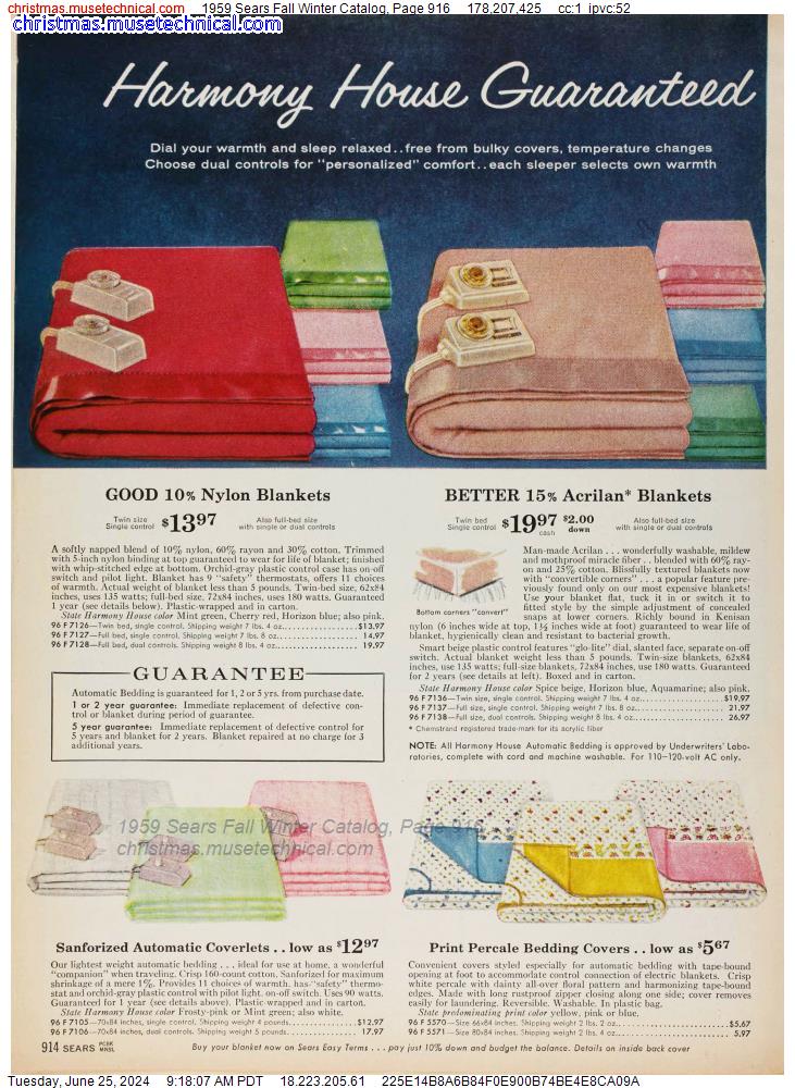 1959 Sears Fall Winter Catalog, Page 916