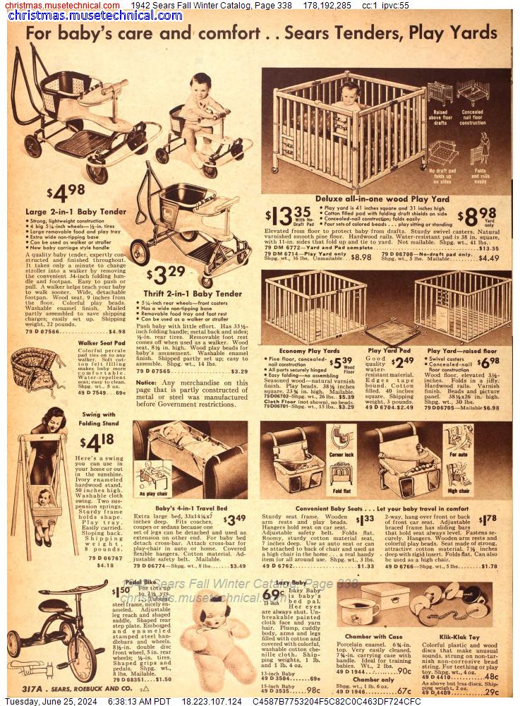 1942 Sears Fall Winter Catalog, Page 338