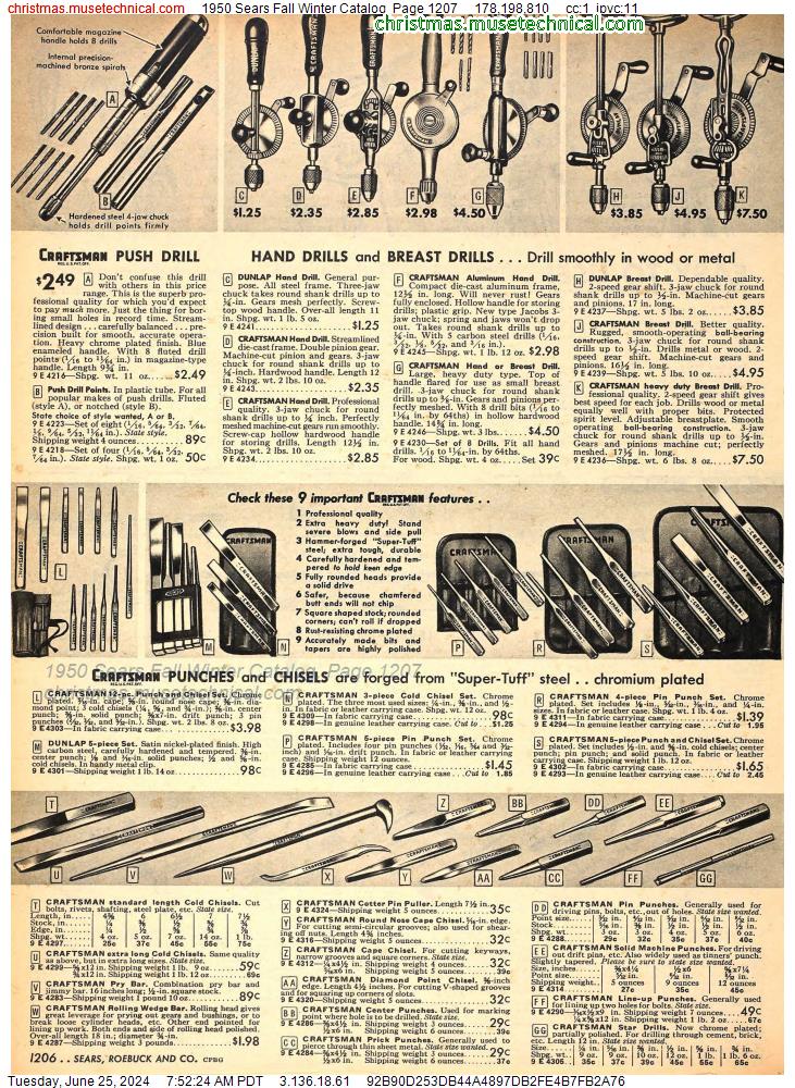 1950 Sears Fall Winter Catalog, Page 1207