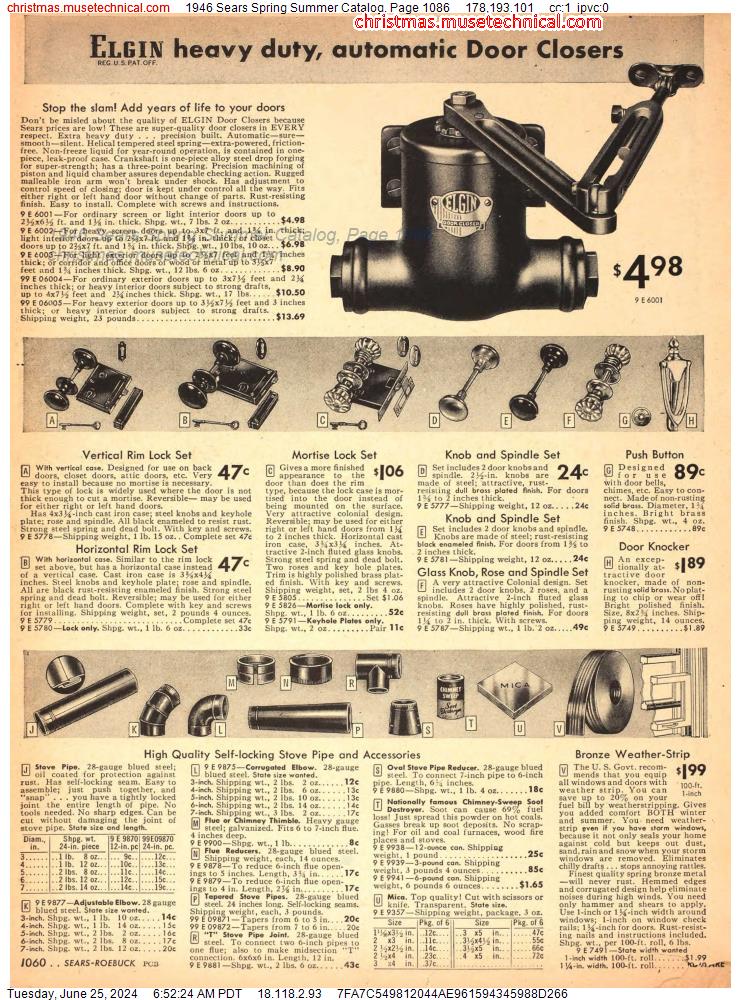 1946 Sears Spring Summer Catalog, Page 1086