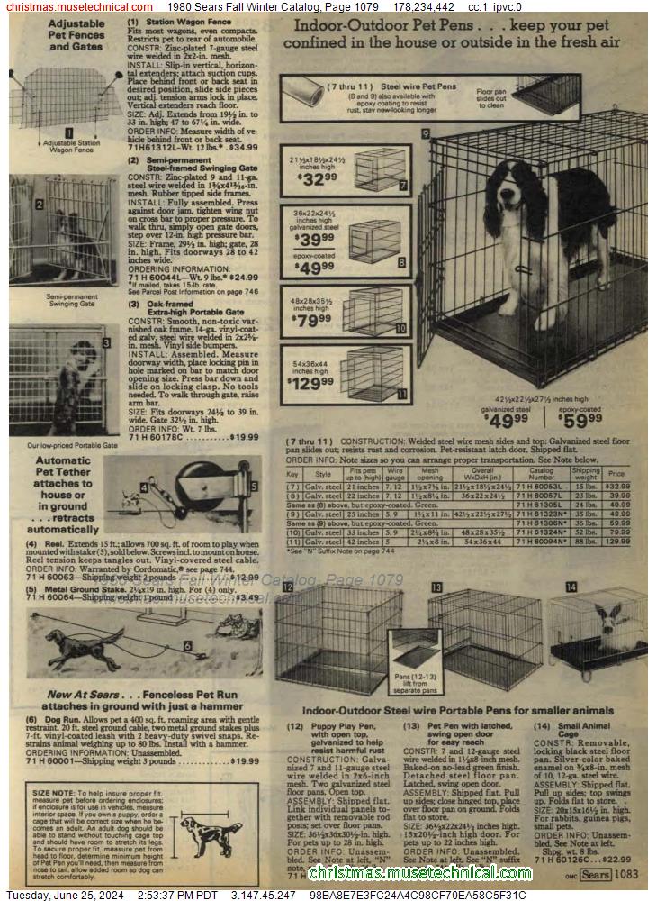 1980 Sears Fall Winter Catalog, Page 1079