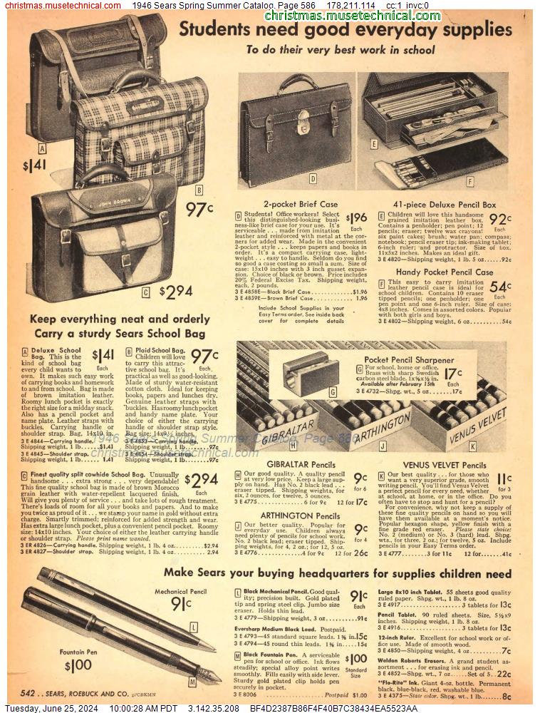 1946 Sears Spring Summer Catalog, Page 586