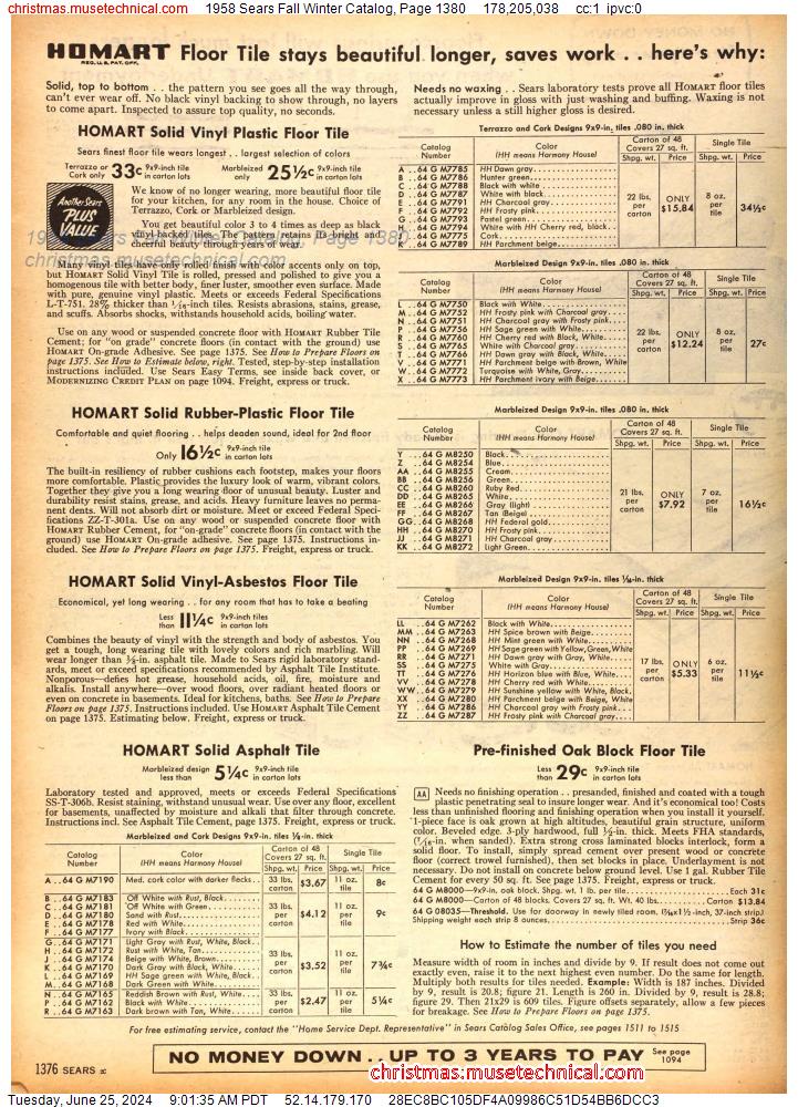1958 Sears Fall Winter Catalog, Page 1380