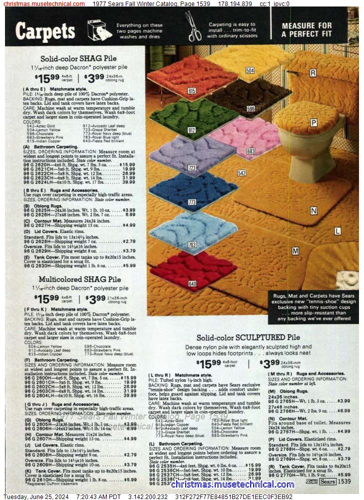 1977 Sears Fall Winter Catalog, Page 1539