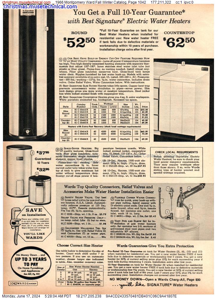 1966 Montgomery Ward Fall Winter Catalog, Page 1042