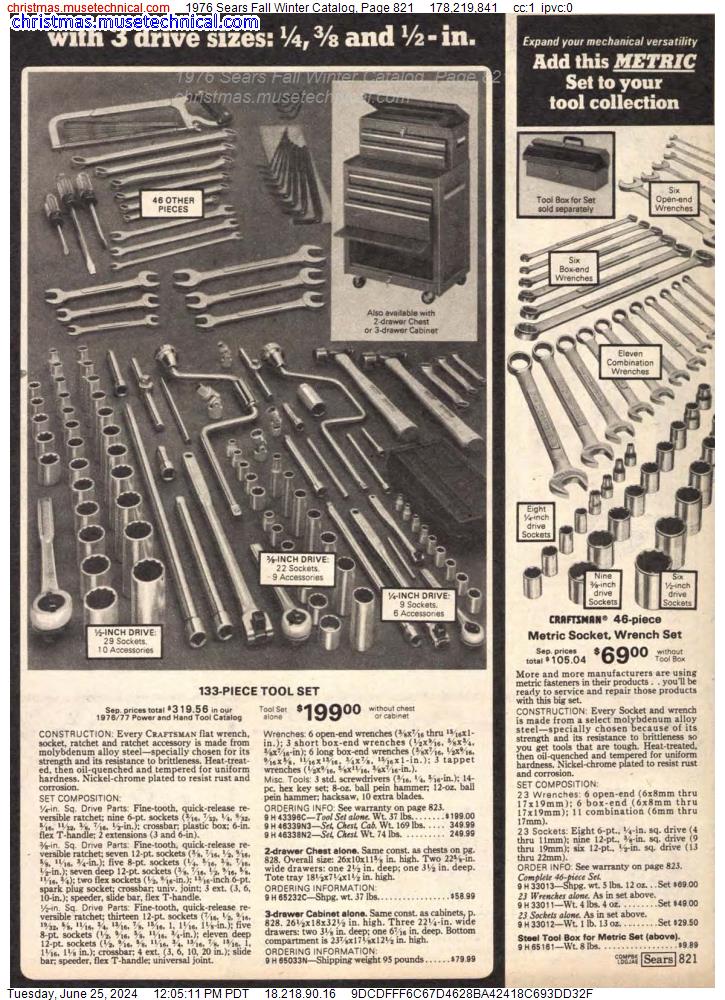 1976 Sears Fall Winter Catalog, Page 821
