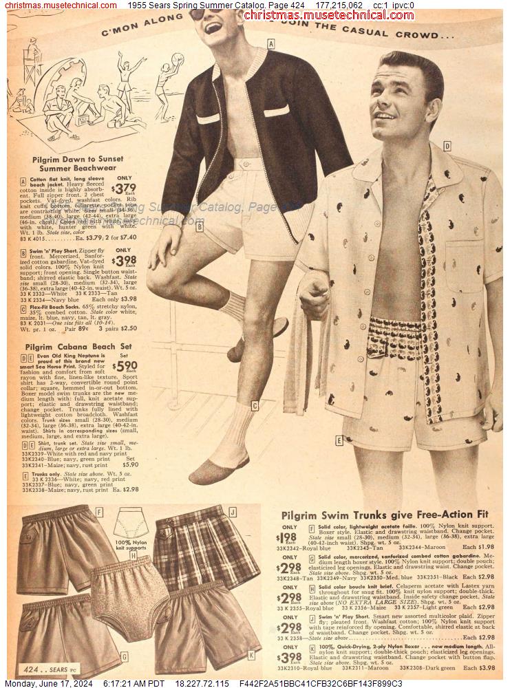 1955 Sears Spring Summer Catalog, Page 424