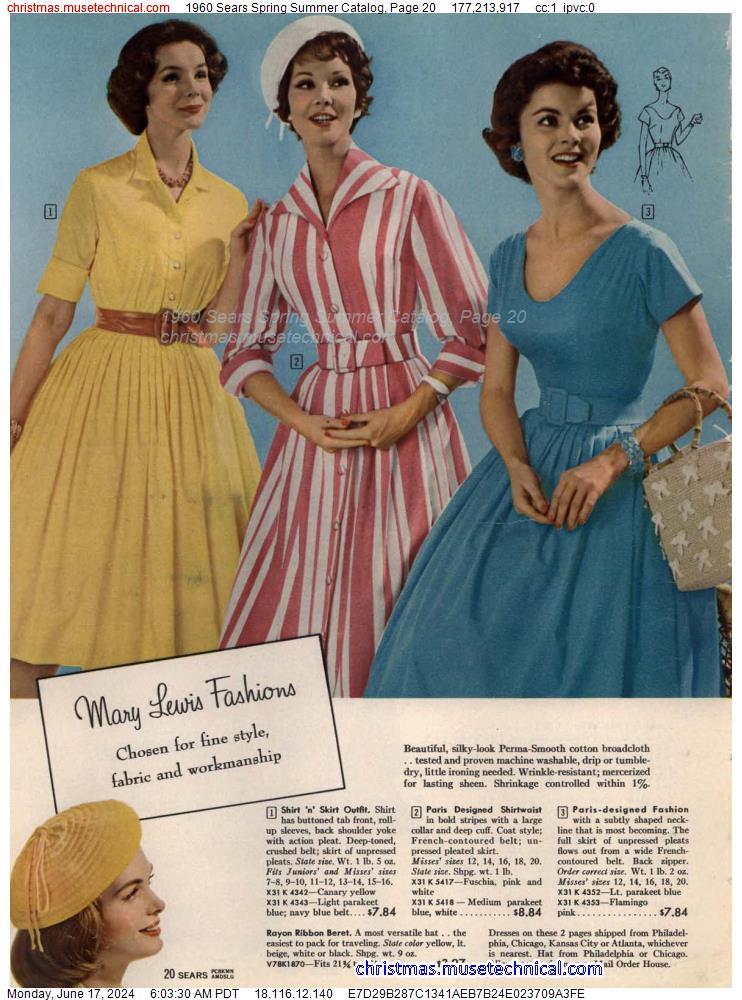 1960 Sears Spring Summer Catalog, Page 20