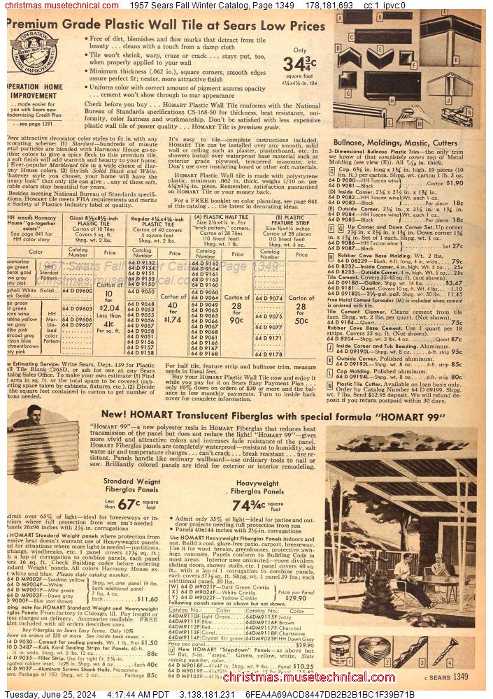 1957 Sears Fall Winter Catalog, Page 1349