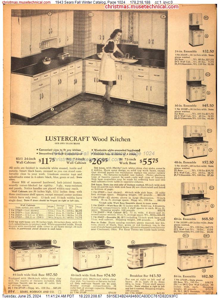 1943 Sears Fall Winter Catalog, Page 1024