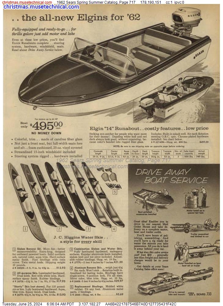 1962 Sears Spring Summer Catalog, Page 717