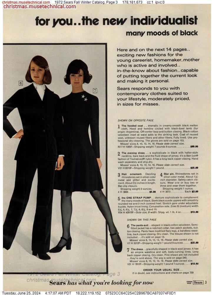 1972 Sears Fall Winter Catalog, Page 3