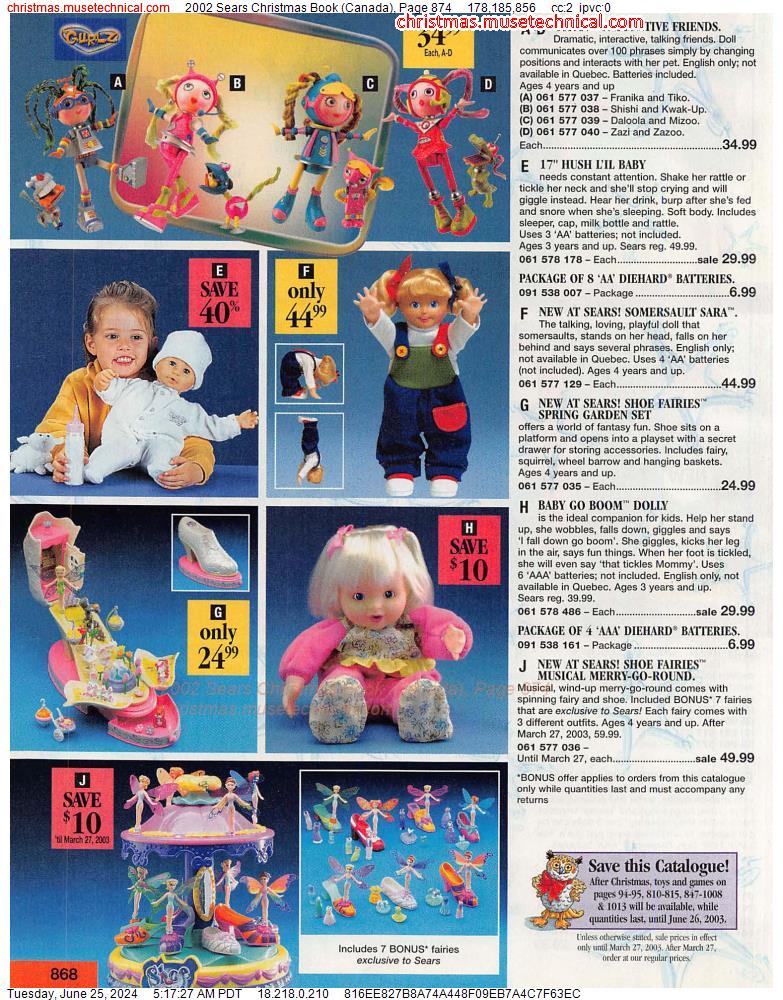2002 Sears Christmas Book (Canada), Page 874