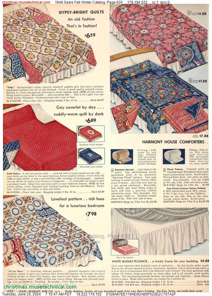 1948 Sears Fall Winter Catalog, Page 630