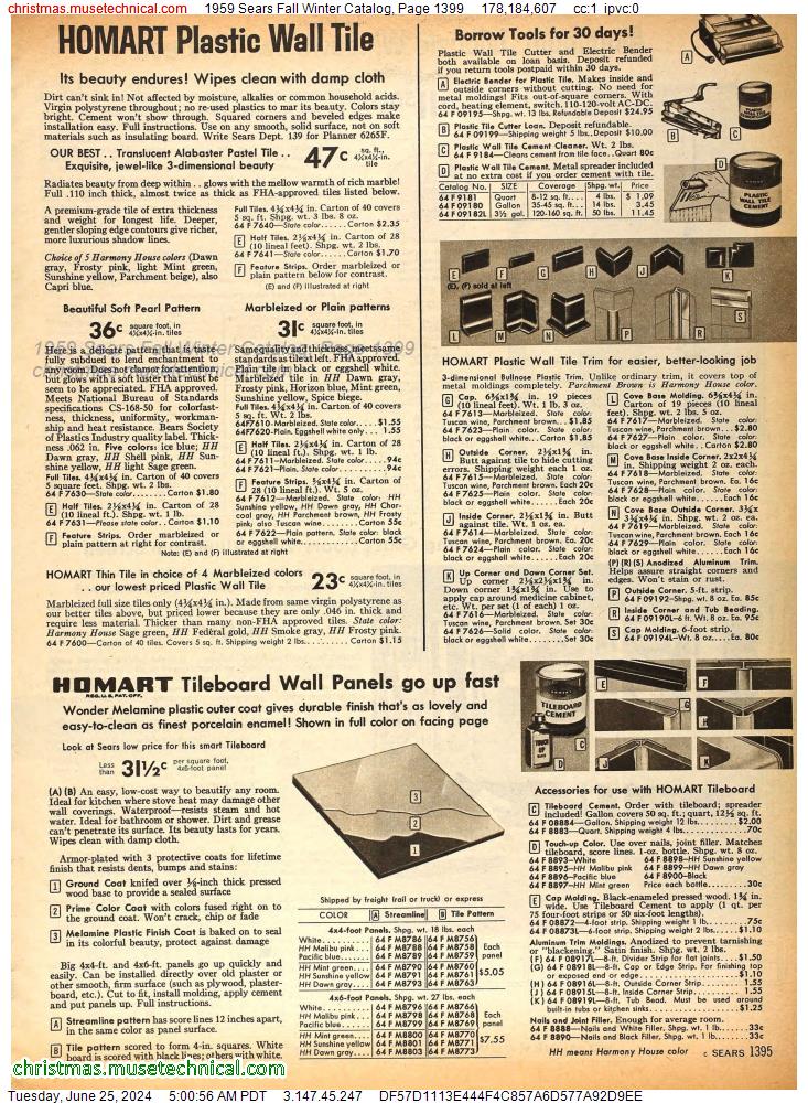 1959 Sears Fall Winter Catalog, Page 1399