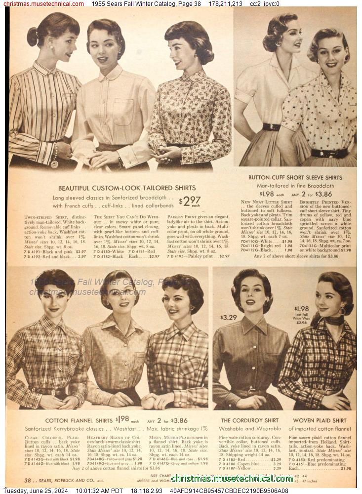 1955 Sears Fall Winter Catalog, Page 38