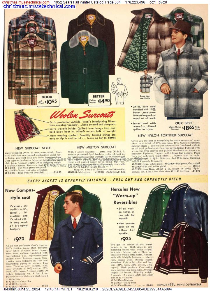 1952 Sears Fall Winter Catalog, Page 504