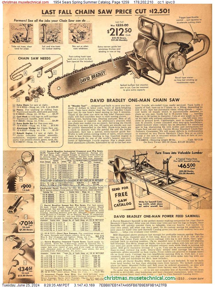 1954 Sears Spring Summer Catalog, Page 1259