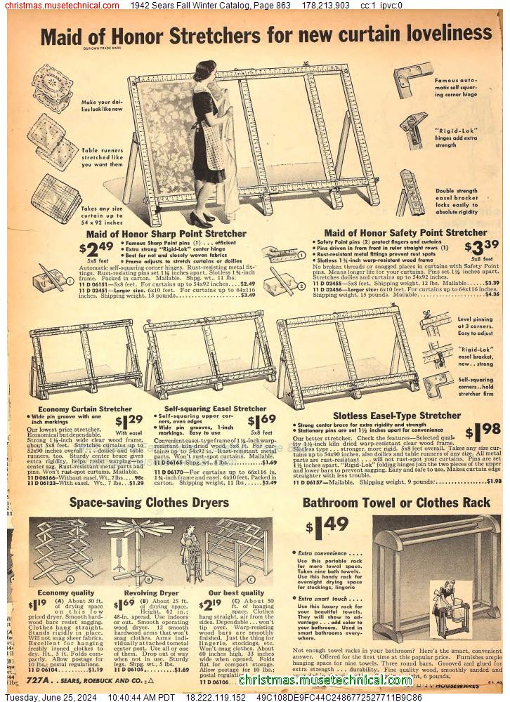 1942 Sears Fall Winter Catalog, Page 863