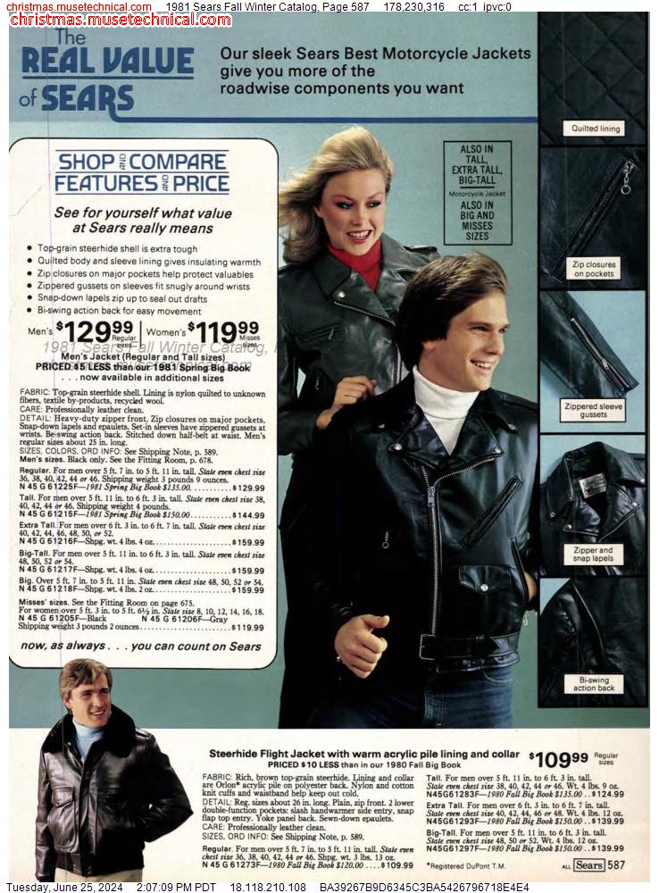 1981 Sears Fall Winter Catalog, Page 587