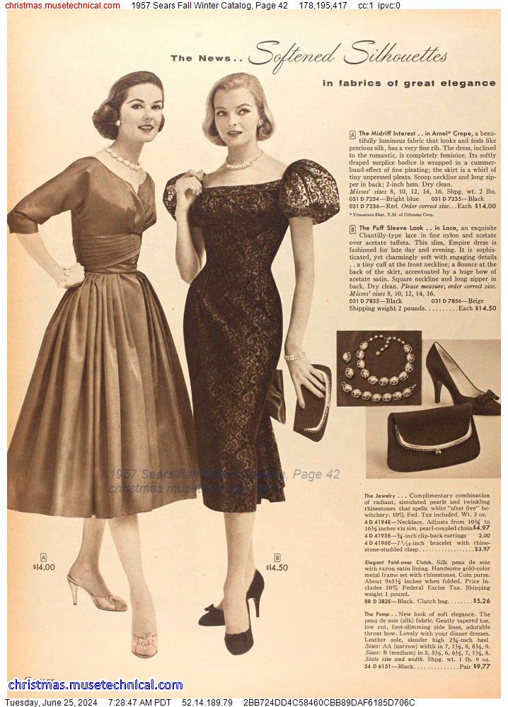 1957 Sears Fall Winter Catalog, Page 42