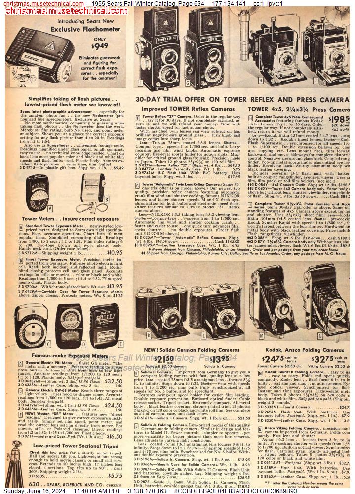 1955 Sears Fall Winter Catalog, Page 634