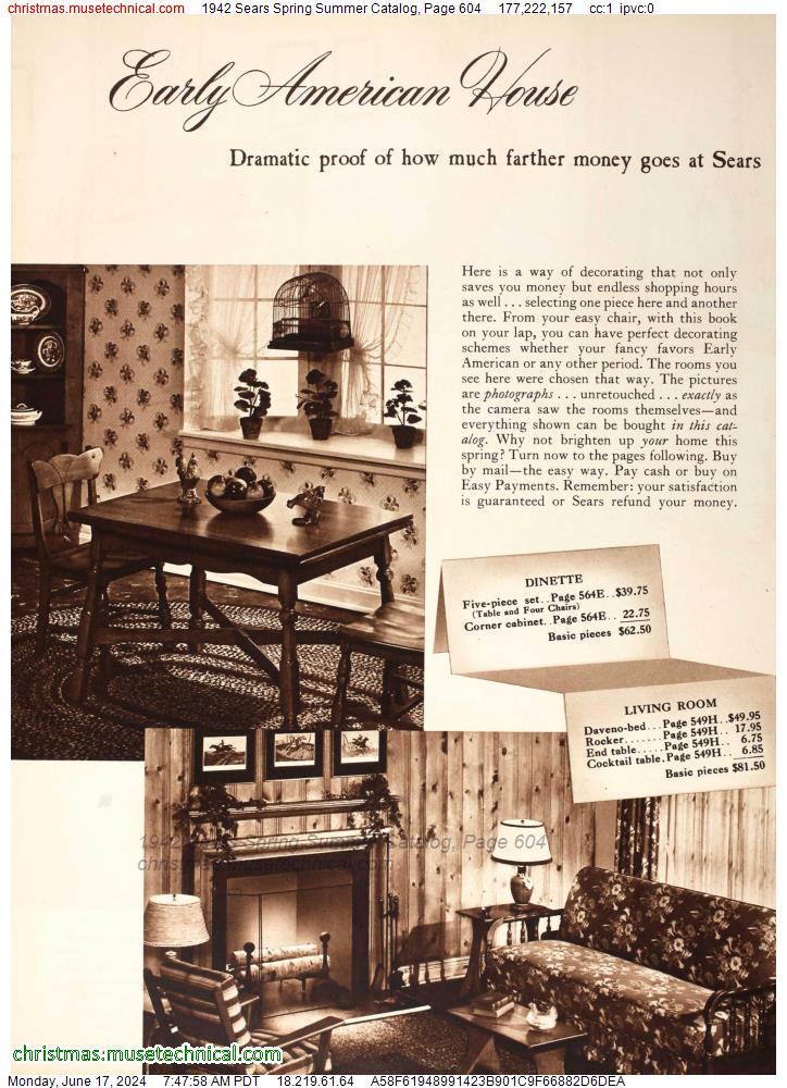 1942 Sears Spring Summer Catalog, Page 604