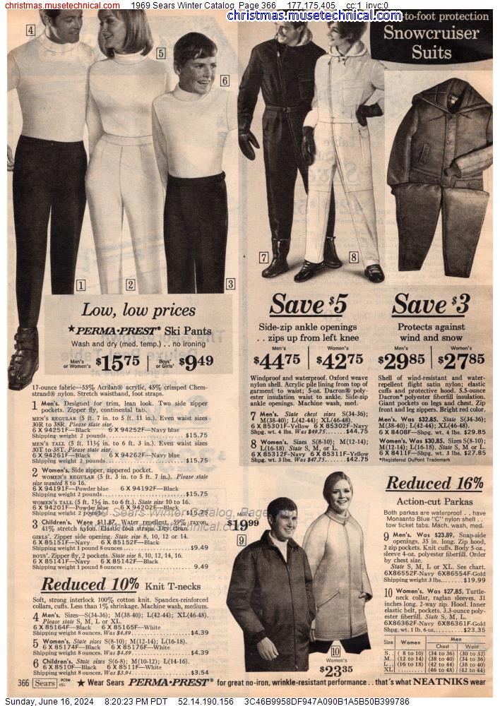 1969 Sears Winter Catalog, Page 366