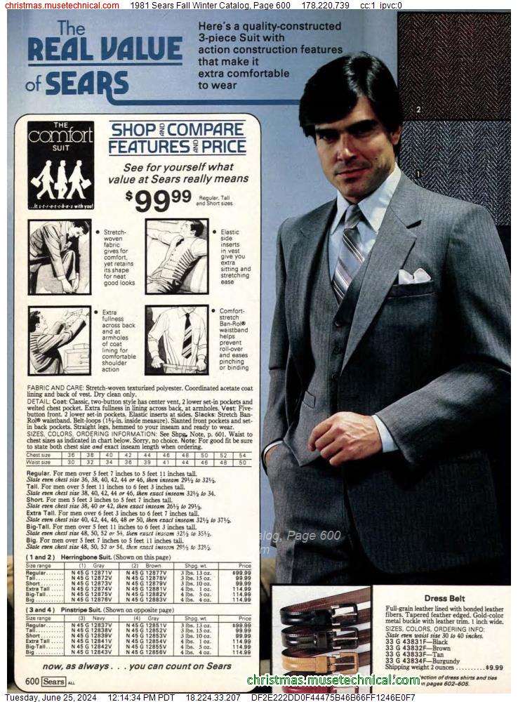 1981 Sears Fall Winter Catalog, Page 600