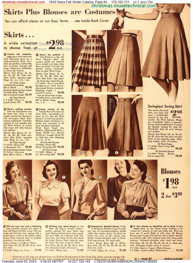 1940 Sears Fall Winter Catalog, Page 64
