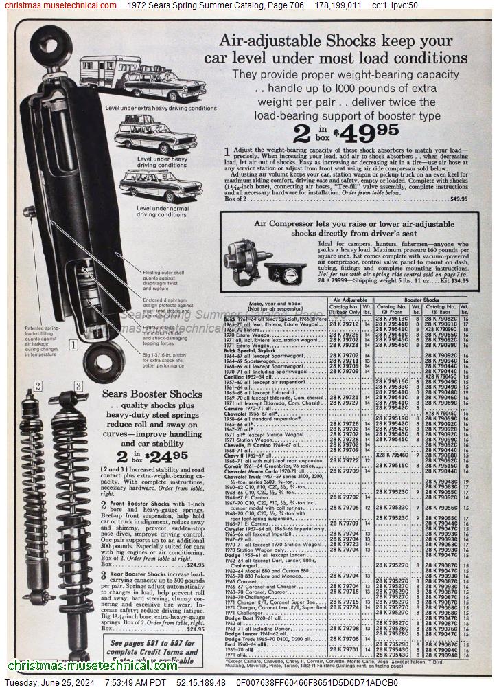 1972 Sears Spring Summer Catalog, Page 706