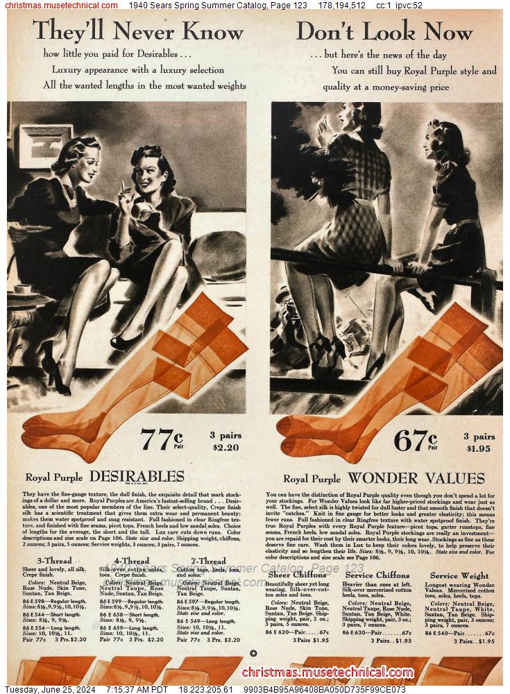 1940 Sears Spring Summer Catalog, Page 123