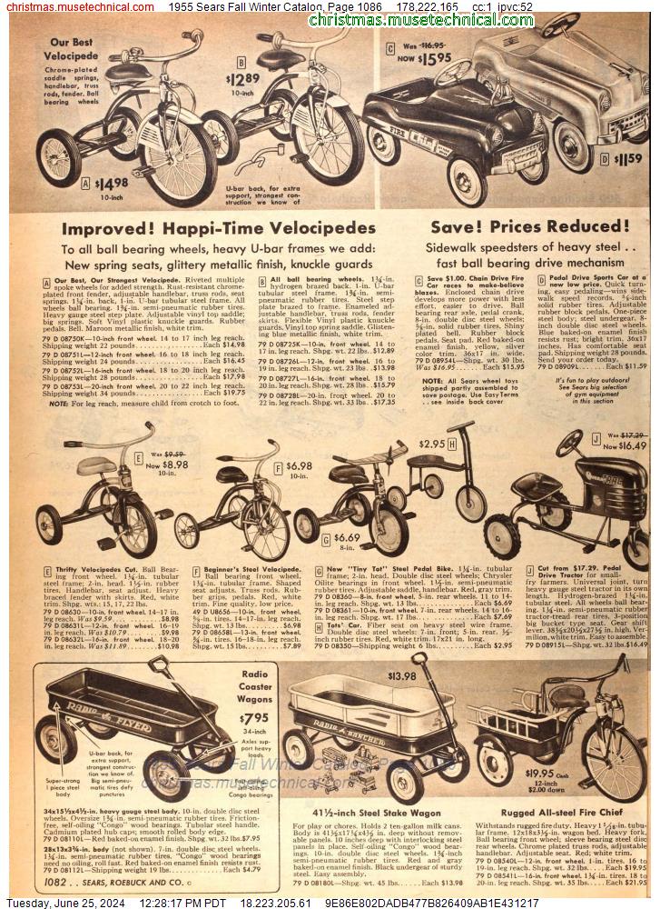 1955 Sears Fall Winter Catalog, Page 1086