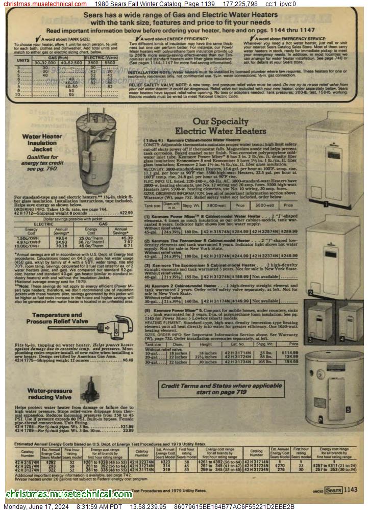 1980 Sears Fall Winter Catalog, Page 1139
