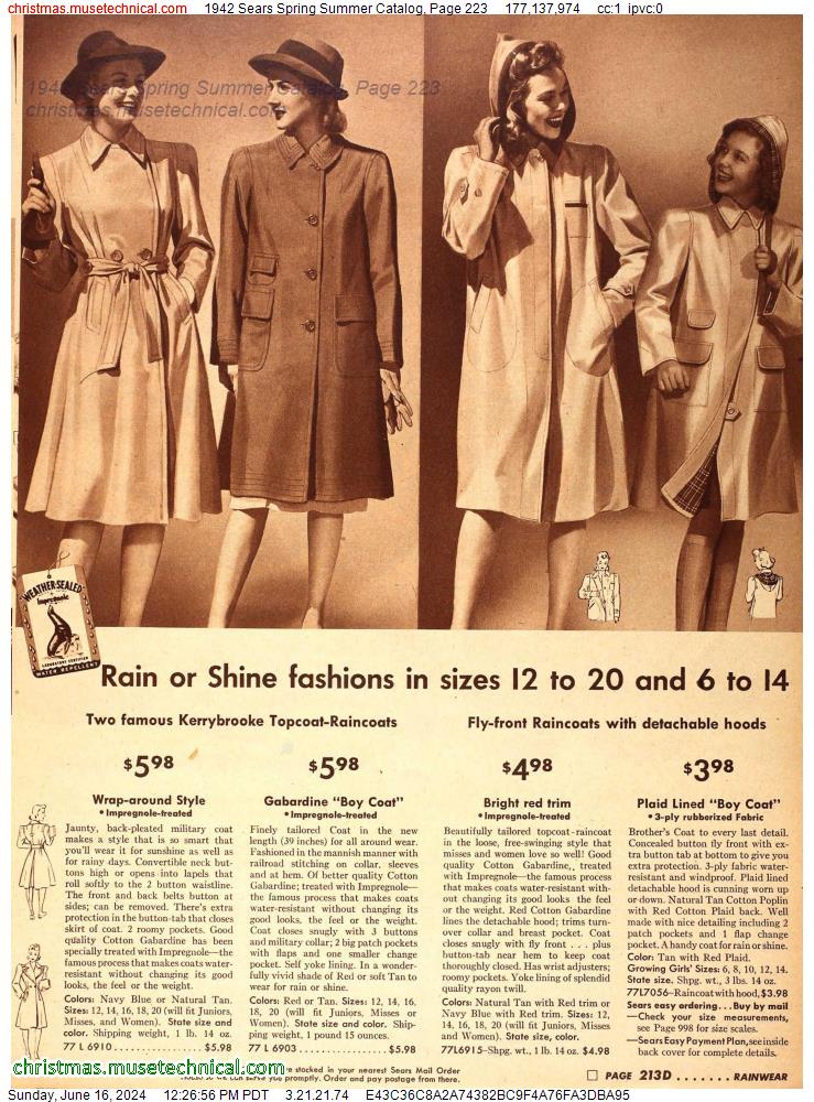 1942 Sears Spring Summer Catalog, Page 223