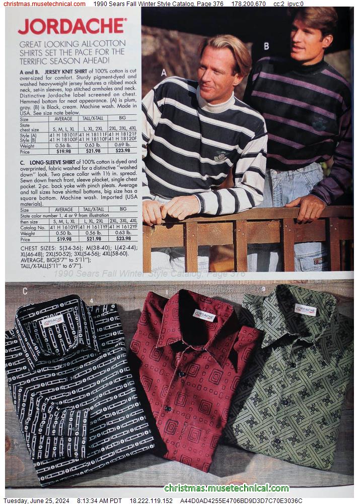 1990 Sears Fall Winter Style Catalog, Page 376