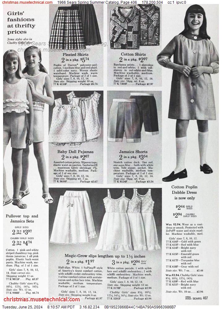 1966 Sears Spring Summer Catalog, Page 406