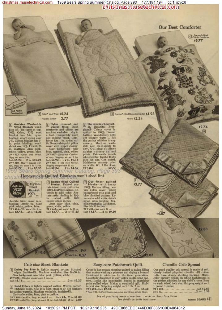 1959 Sears Spring Summer Catalog, Page 393