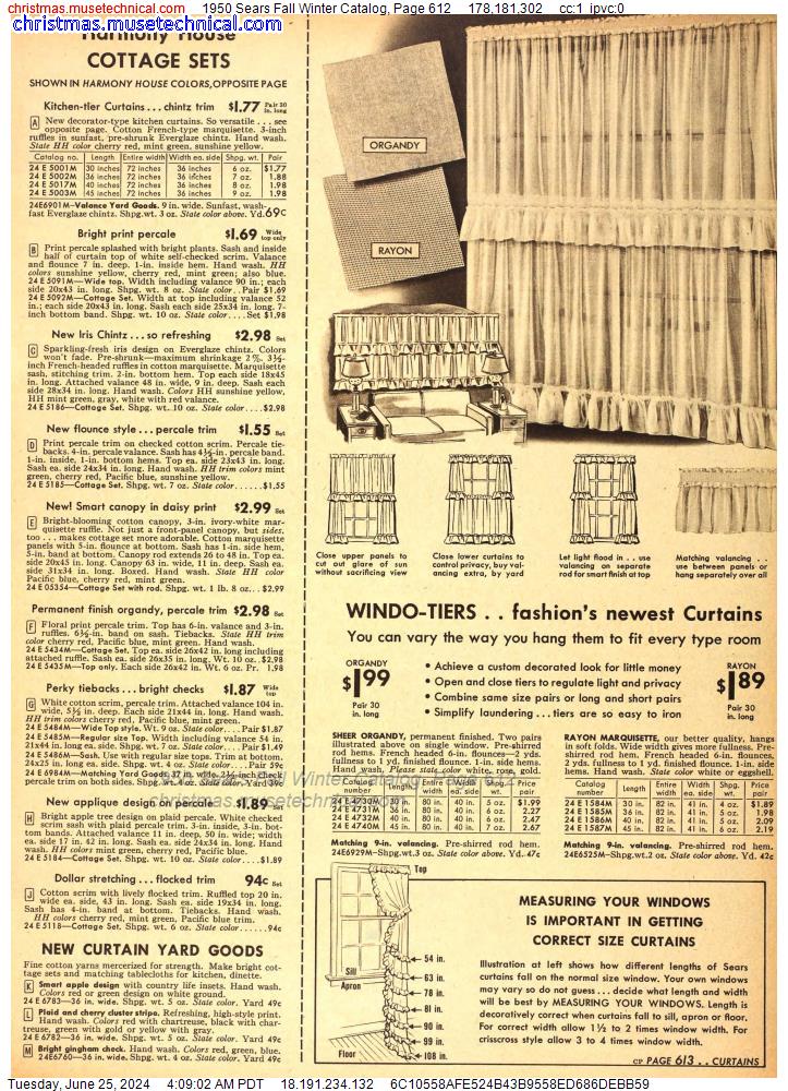 1950 Sears Fall Winter Catalog, Page 612