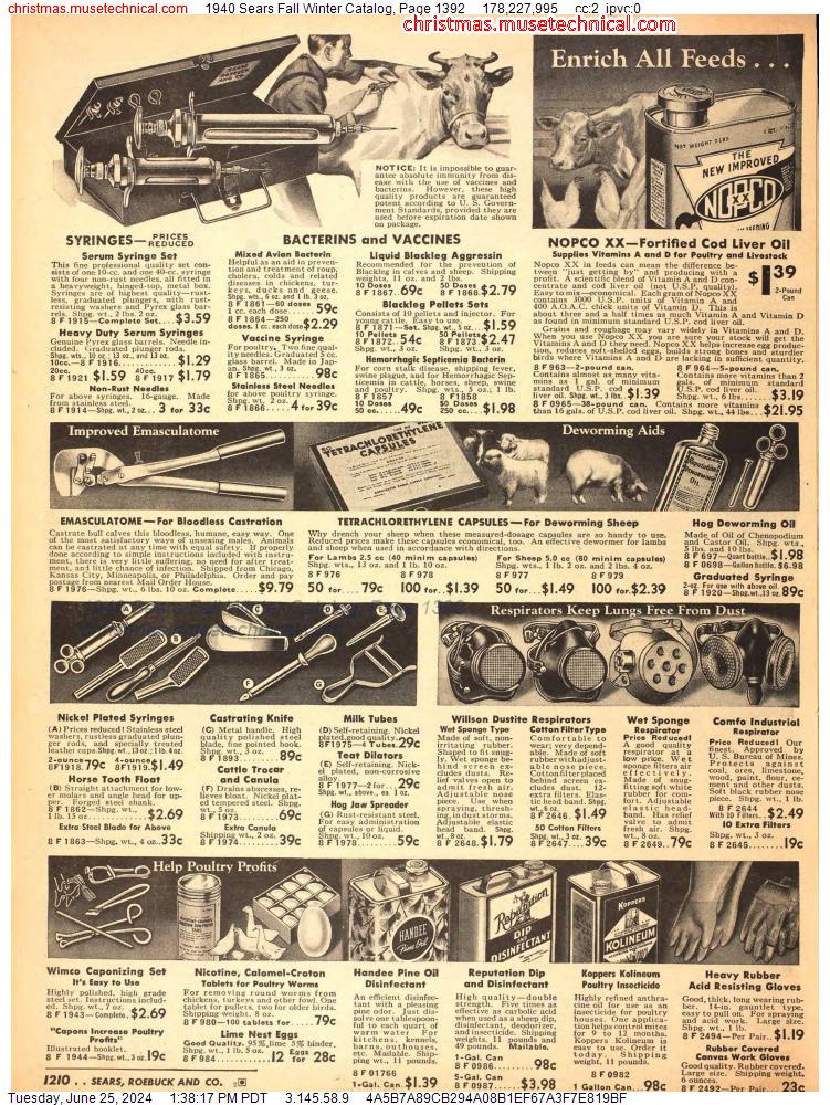1940 Sears Fall Winter Catalog, Page 1392