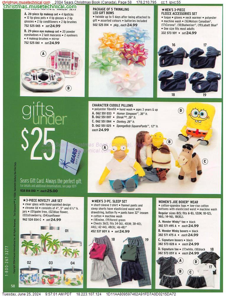 2004 Sears Christmas Book (Canada), Page 58