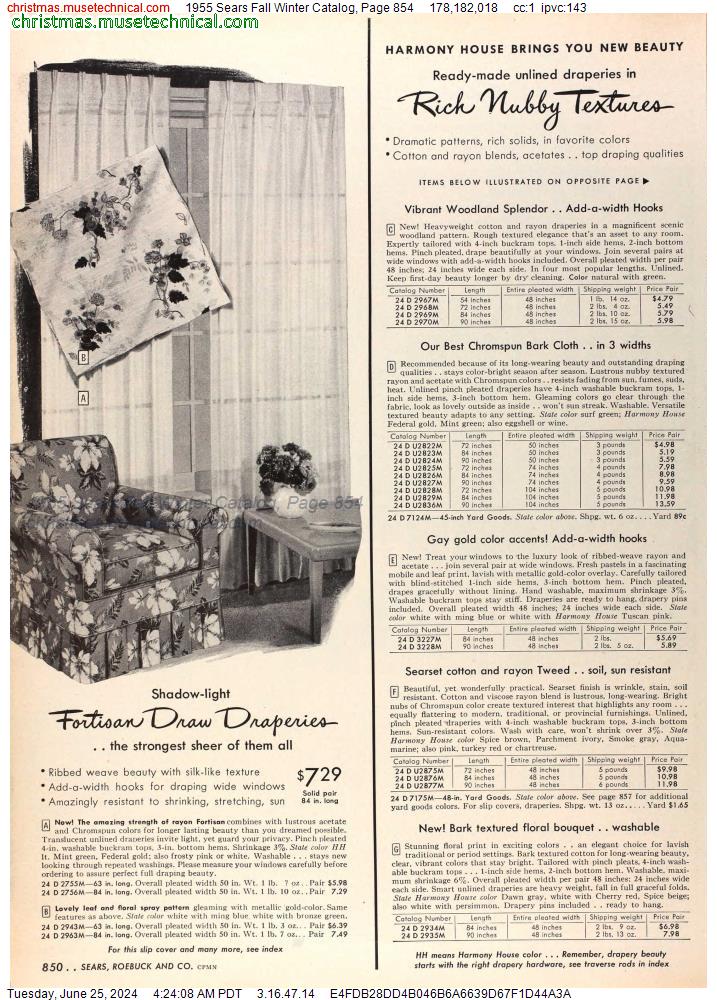 1955 Sears Fall Winter Catalog, Page 854