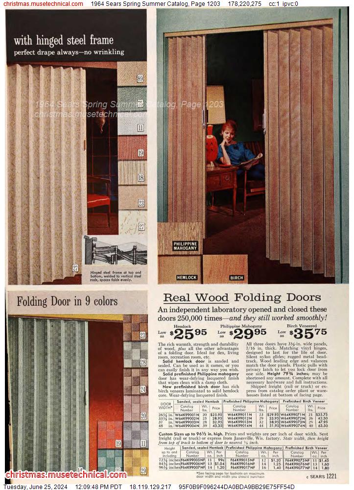 1964 Sears Spring Summer Catalog, Page 1203