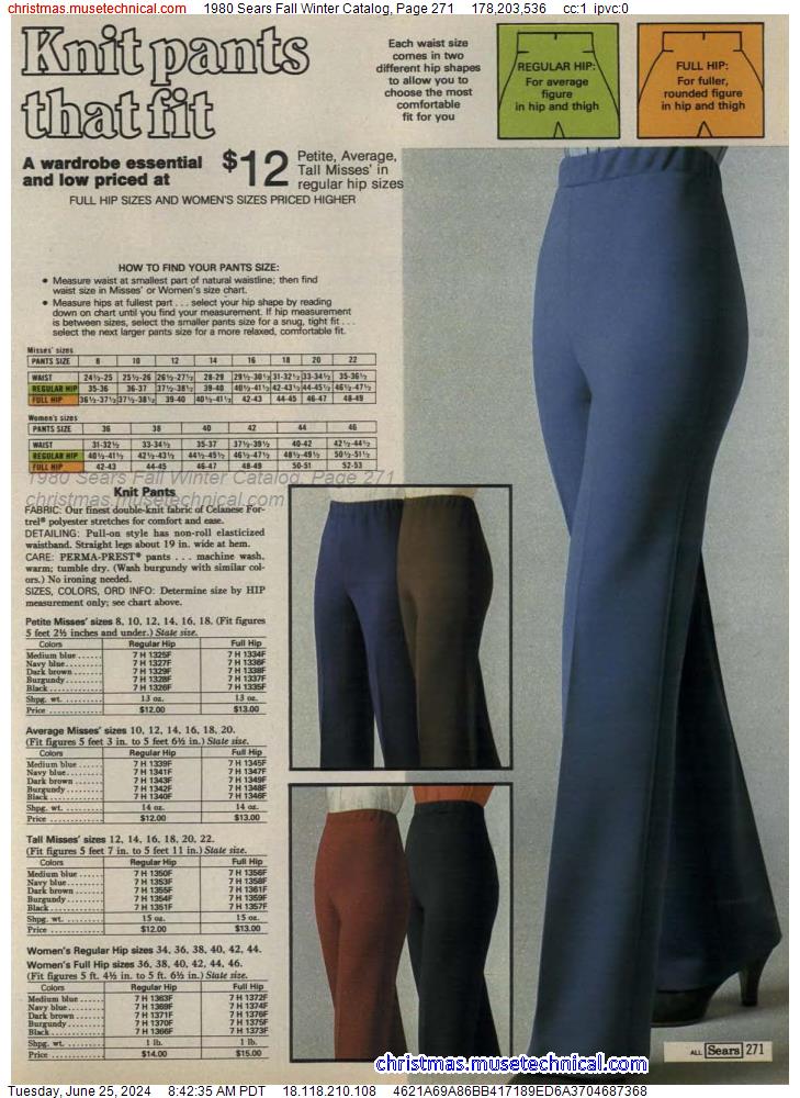 1980 Sears Fall Winter Catalog, Page 271
