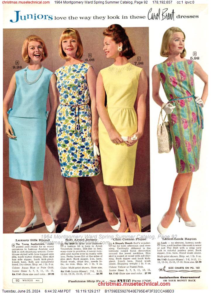 1964 Montgomery Ward Spring Summer Catalog, Page 92