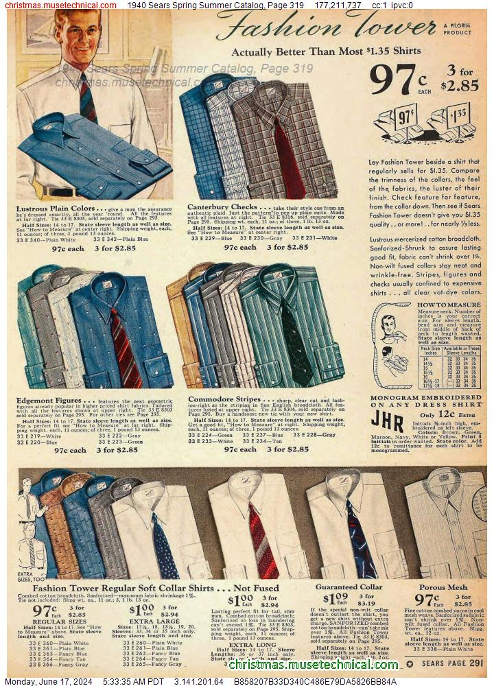 1940 Sears Spring Summer Catalog, Page 319
