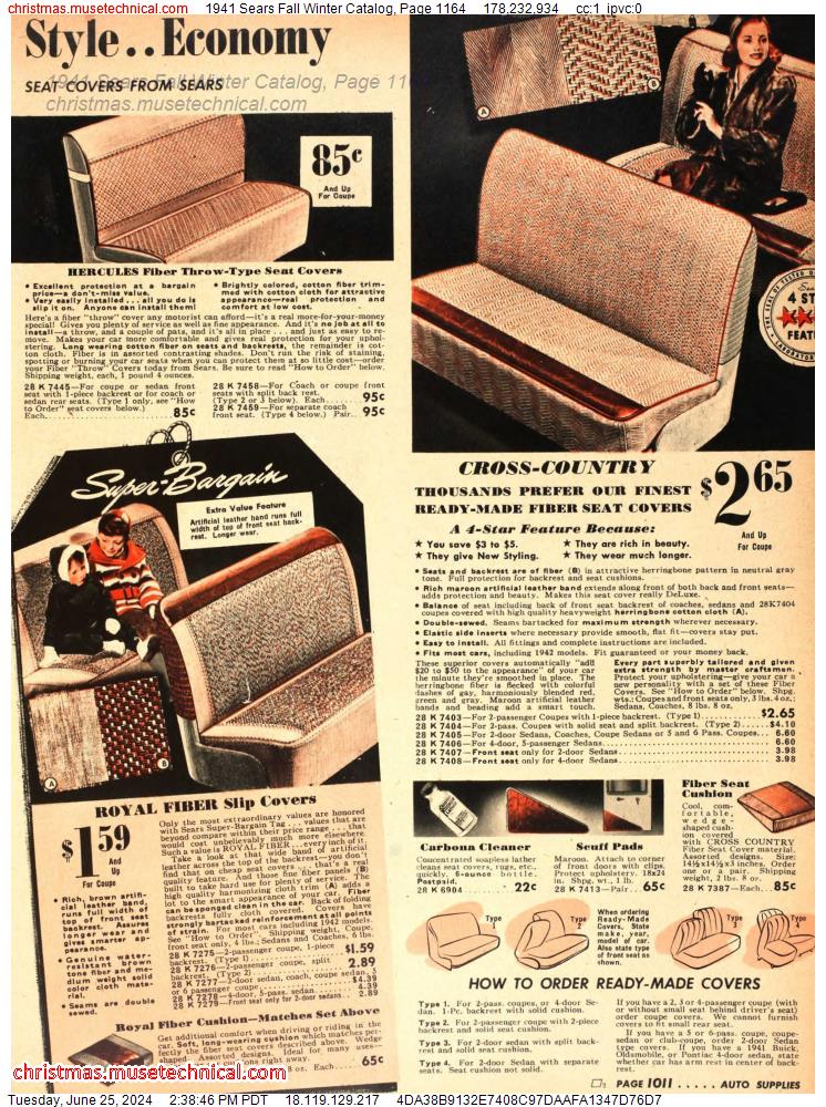 1941 Sears Fall Winter Catalog, Page 1164