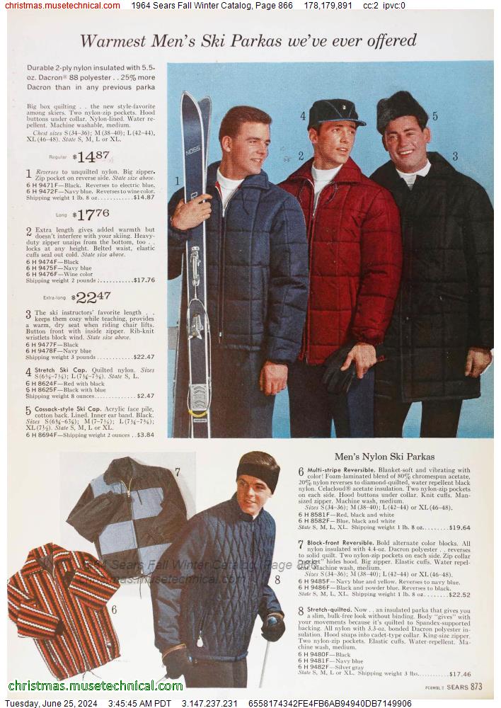 1964 Sears Fall Winter Catalog, Page 866