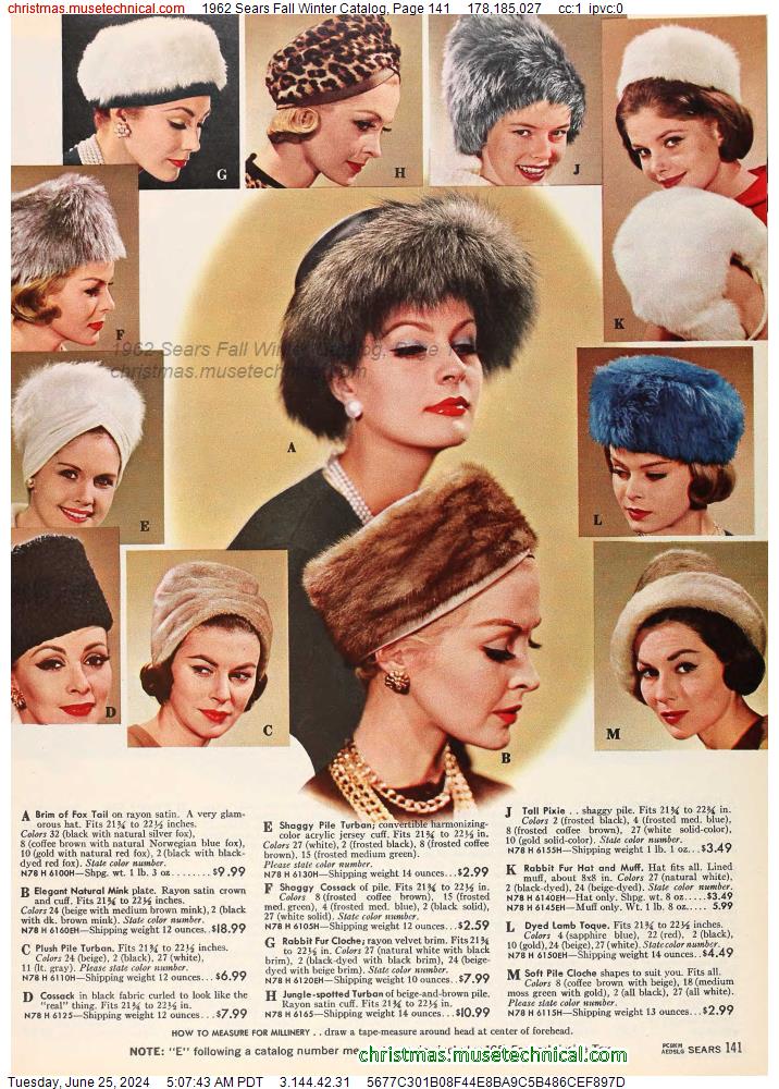 1962 Sears Fall Winter Catalog, Page 141